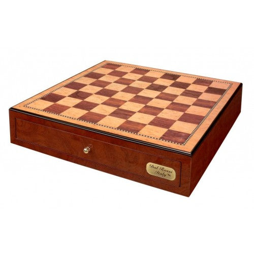 Dal Rossi Italy, Chess Box Only with Drawers 18" Shiny Mahongany Finsh