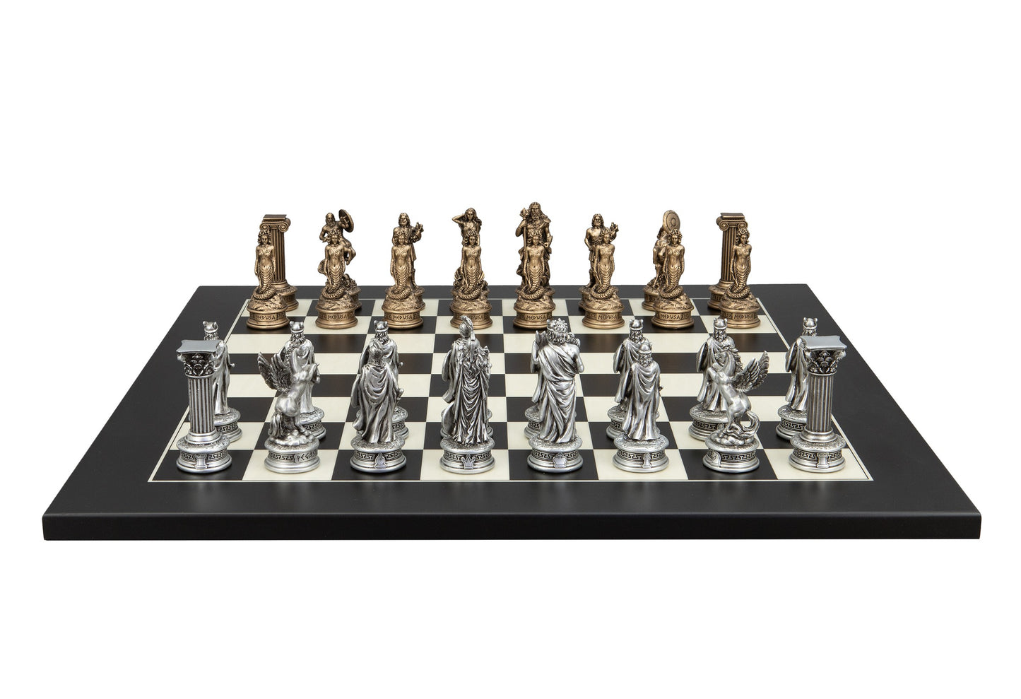 Dal Rossi Italy European Warriors on a Black / Erable, 50cm Chess Board