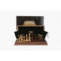 Dal Rossi Chess Set folding walnut, inlaid, 18"