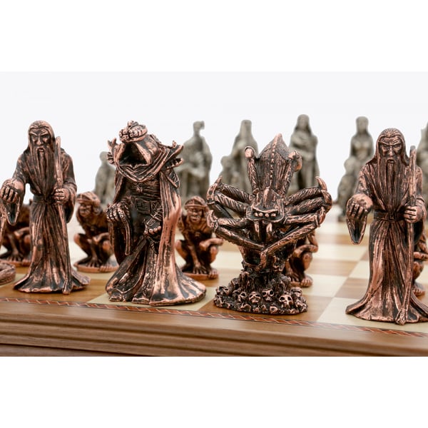 Dal Rossi Chess Set on a 20" chess box Evil Ring Metal Chessmen