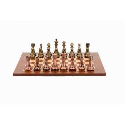 Dal Rossi Italy Chess Set, 50cm Board With Bronze and Copper Weighted Chess Pieces (101mm)