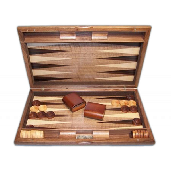 Dal Rossi Italy Walnut Burl Backgammon 15"