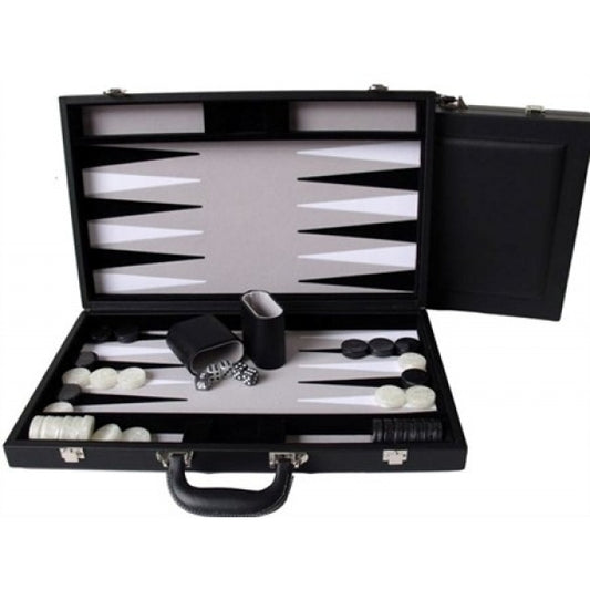 Dal Rossi Italy Black Backgammon 15" PU Leather