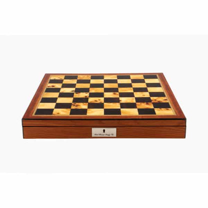 Dal Rossi Chess set Staunton Metal Walnut Finish Chess Box 16” with compartments