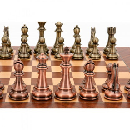 Dal Rossi Italy Chess Set, 50cm Board With Bronze and Copper Weighted Chess Pieces (101mm)