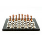 Dal Rossi Italy Chess Set Black / Erable Flat Board 40cm, With Metal Copper and silver Chessmen 80mm