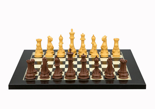 Dal Rossi Italy Chess Set Black / Erable Flat Board 50cm, With  Queen's Gambit Style Chessmen 90mm