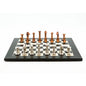 Dal Rossi Italy Chess Set Black / Erable Flat Board 50cm, With Metal Copper and silver Chessmen 80mm