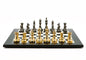 Dal Rossi Italy Chess Set Black Erable Board 50cm, With Very Heavy Brass Staunton Gold and Silver chessmen 110mm