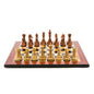 Dal Rossi Italy Chess Set Flat Walnut Shinny Finish Board 50cm, Brown and Box Wood Grain Finish Chess Pieces 110mm