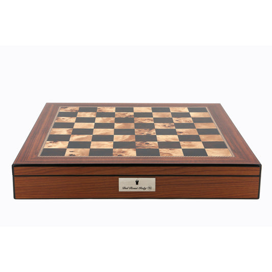 Dal Rossi Italy Chess Box Walnut Finish Chess Box 16” with compartments