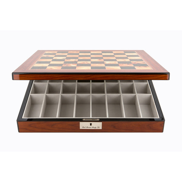 Dal Rossi Italy Chess Box Walnut Finish Chess Box 16” with compartments