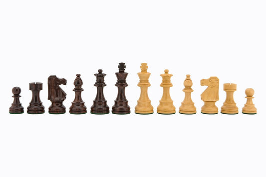 Dal Rossi Chess Pieces - French lardy, Boxwood/Sheesham95mm Wood Double Weighted