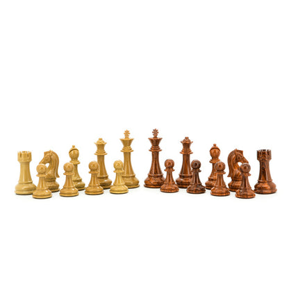 Dal Rossi Italy Chess Set Flat Black / Erable Board 50cm, Brown and Box Wood Grain Finish Chess Pieces 110mm