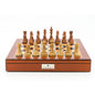 Dal Rossi Italy Chess Set Walnut Shinny Finish 20″ With Compartments, Brown and Box Wood Grain Finish 110mm Chess Pieces