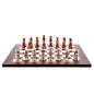 Dal Rossi Italy Chess Set Flat Palisander/Maple Board 50cm, With Copper &amp; Silver Weighted Metal Chess Pieces