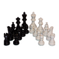 Chess Pieces - French lardy, Boxwood Black & White 95mm Wood Double Weighted