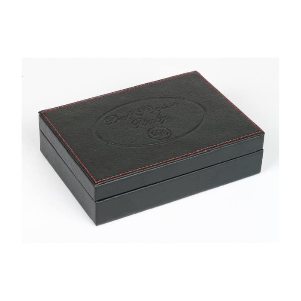 Dal Rossi Italy Card Box Black PU Leather With 2 Packs of Playing Cards