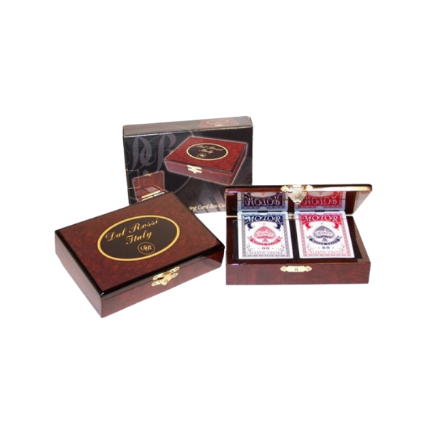 Dal Rossi card box wood with 2 packs of Playing cards one Card BOX only
