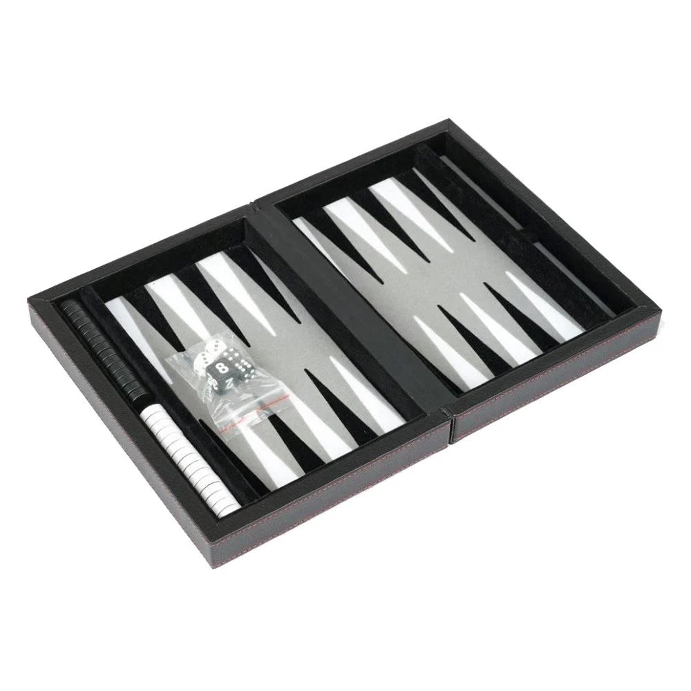 Dal Rossi Italy Black Backgammon 9" PU Leather