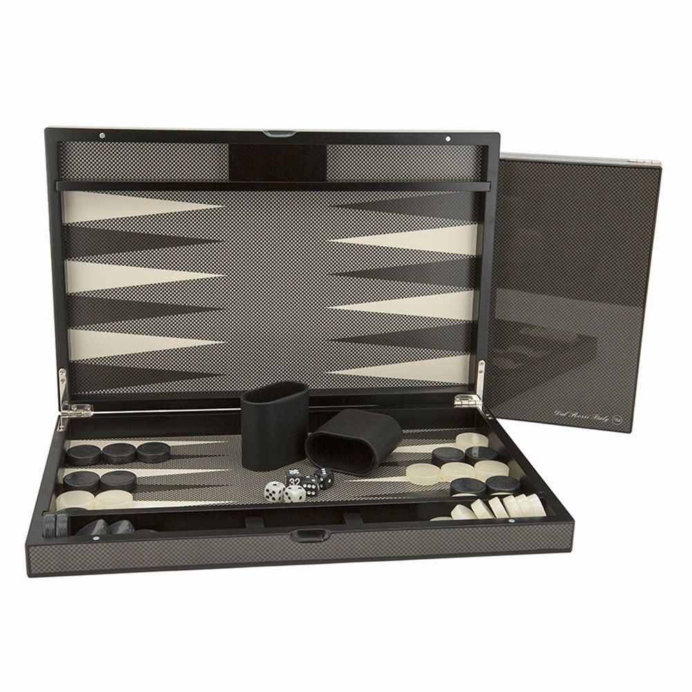 Dal Rossi Carbon Fibre Finish Backgammon 18"