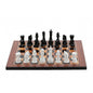 Dal Rossi Italy Chess Set with Diamond-Cut Black & White 85mm chessmen on a Walnut Shinny Finish Chess Board 16”