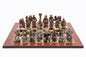 Dal Rossi Italy Good and Evil Chess Set on a Walnut Shiny Finish Chess Board 50cm