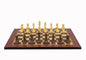 Dal Rossi Italy Chess Set Flat  Walnut Shiny Finish Board 50cm, With Queens Gambit Chessmen 90mm