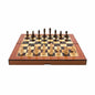 Dal Rossi Walnut Shiny Finish Folding Chess Set, 16"