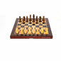 Dal Rossi Mahogany Finish Folding Chess Set, 16"