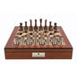 Dal Rossi Chess set Contemporary Walnut Finish Chess Box 16” with compartments