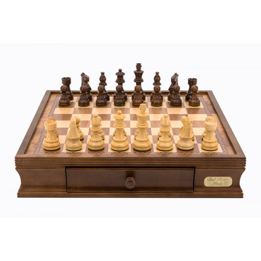 Dal Rossi Chess Set 16", With Boxwood/Sheesham 85mm pieces Wood Double Weighted"