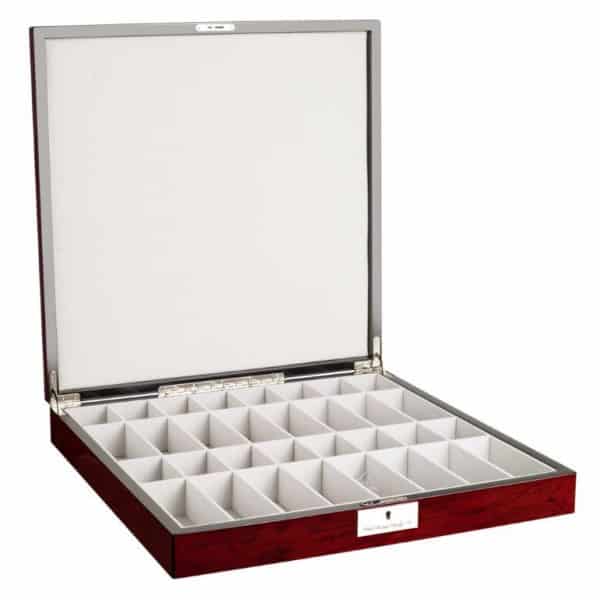 Dal Rossi Italy Chess Box Mahogany Finish 20" with compartments Bronze & Copper 101mm pieces