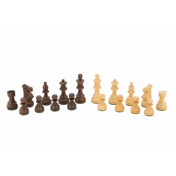 Dal Rossi Walnut Finish PU Leather Bevelled Edge 16" Chess Set With Compartments and Boxwood and Sheesham 85mm Chess Pieces
