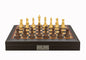 Dal Rossi Italy Chess Set 18” Brown with PU Leather Edge with compartments, With Queens Gambit Chessmen 90mm