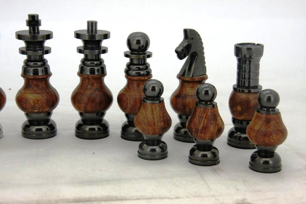 Dal Rossi Italy, Staunton Large Metal and Wood Chessmen ONLY