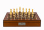 Dal Rossi Italy Chess Set Walnut Shinny Finish 16″ With Compartments, With Queens Gambit Chessmen 90mm