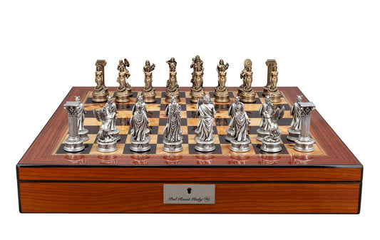 Dal Rossi Italy European Warriors on a Walnut Finish, Chess Box 20” with compartments