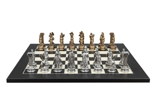 Dal Rossi Italy European Warriors on a Black / Erable, 50cm Chess Board
