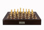 Dal Rossi Italy Chess Set Mahogany Shinny Finish20″ With Compartments, With Queens Gambit Chessmen 90mm