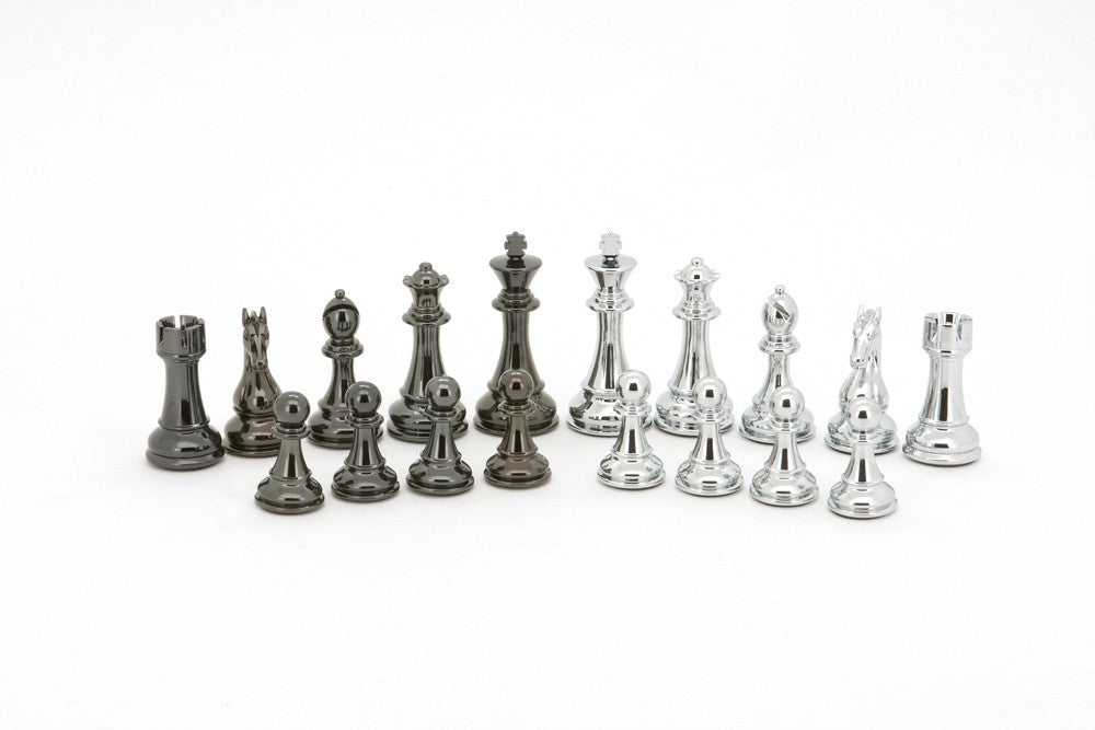 Dal Rossi Italy Silver and Black Weight Chess pieces 110mm Chess Pieces ONLY