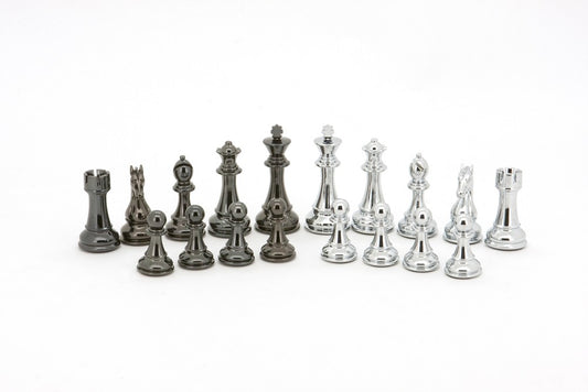 Dal Rossi Italy Silver and Black Weight Chess pieces 110mm Chess Pieces ONLY