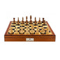 Dal Rossi Italy Staunton Wooden 95mm Chess Pieces on Walnut Shiny Finish Chess Box 20” with compartments